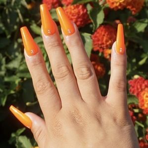 Tangerine press on nails